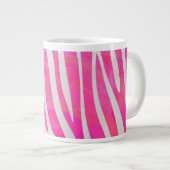 Zebra Hot Rosa und White Print Jumbo-Tasse (Vorderseite Rechts)