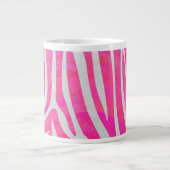 Zebra Hot Rosa und White Print Jumbo-Tasse (Vorderseite)