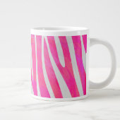 Zebra Hot Rosa und White Print Jumbo-Tasse (Rechts)