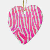 Zebra Hot Rosa und White Print Keramik Ornament (Links)