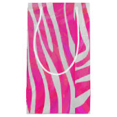 Zebra Hot Rosa und White Print Kleine Geschenktüte (Vorderseite)