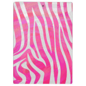 Zebra Hot Rosa und White Print Klemmbrett (Rückseite)
