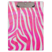 Zebra Hot Rosa und White Print Klemmbrett (Vorderseite)