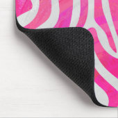 Zebra Hot Rosa und White Print Mousepad (Ecke)