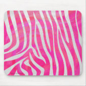 Zebra Hot Rosa und White Print Mousepad (Vorne)