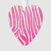 Zebra Hot Rosa und White Print Ornament (Vorderseite)