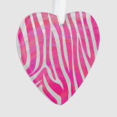Zebra Hot Rosa und White Print Ornament (Vorderseite)