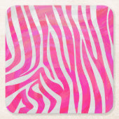 Zebra Hot Rosa und White Print Rechteckiger Pappuntersetzer (Vorderseite)