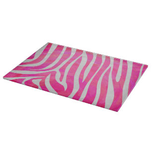 Zebra Hot Rosa und White Print Schneidebrett