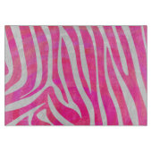 Zebra Hot Rosa und White Print Schneidebrett (Vorderseite)