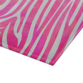 Zebra Hot Rosa und White Print Schneidebrett (Ecke)