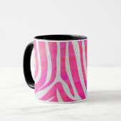 Zebra Hot Rosa und White Print Tasse (Vorderseite Links)
