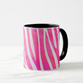 Zebra Hot Rosa und White Print Tasse (VorderseiteRechts)
