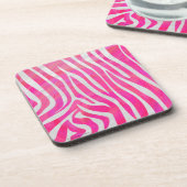 Zebra Hot Rosa und White Print Untersetzer (Linke Seite)