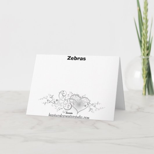 Zebra Hugs Karte (Rückseite)