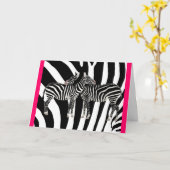 Zebra Hugs Karte (Gelbe Blume)