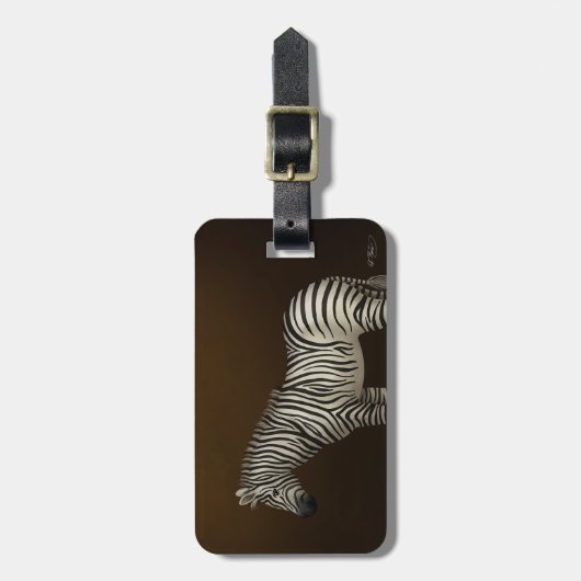Zebra-Illustration Afrikanisches Exotikum Gepäckanhänger (Vorderseite vertikal)