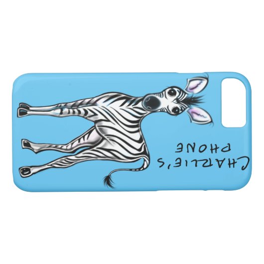 Zebra-Illustration, blau Case-Mate iPhone Hülle (Rückseite (Horizontal))