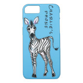 Zebra-Illustration, blau Case-Mate iPhone Hülle (Rückseite)