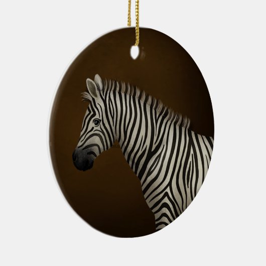 Zebra Illustration Exotische Tierwelt Keramik Ornament (Rechts)