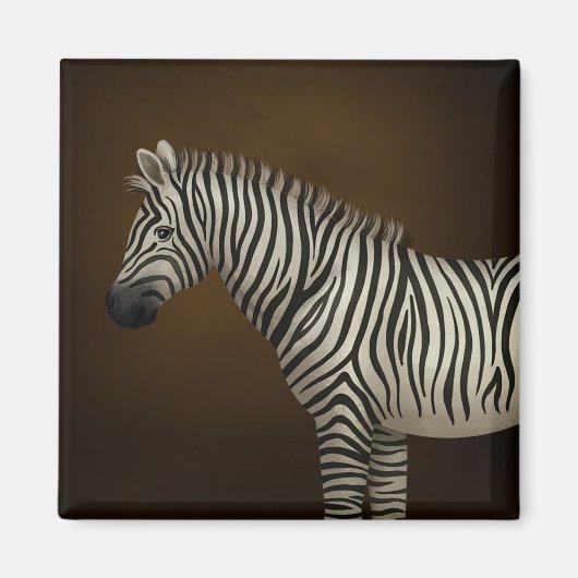 Zebra Illustration Exotische Tierwelt Magnet (Vorne)