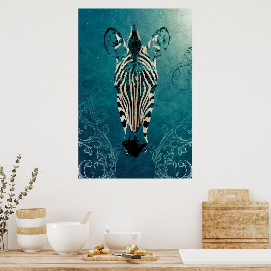 Zebra Illustration Poster (Küche)