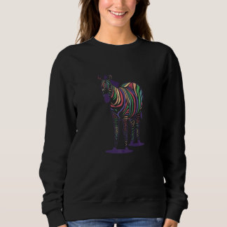 Zebra im Rainbow-Stil Sweatshirt