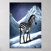 Zebra im schneebedeckten Berg | AI Art Poster (Vorne)