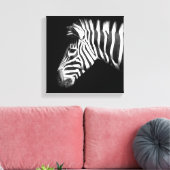 Zebra im Schwarz-Weiß-Foto Leinwanddruck (Insitu (Wohnzimmer))