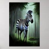 Zebra im Wald | AI Art Poster (Vorne)