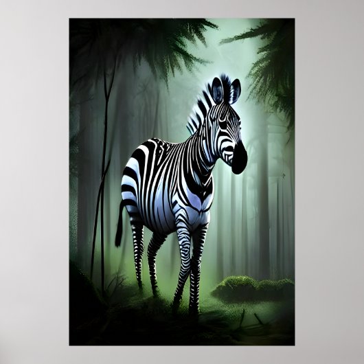 Zebra im Wald | AI Art Poster (Vorne)