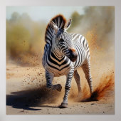 Zebra im Wilden Dramatischen Sonnenuntergang Poster (Vorne)