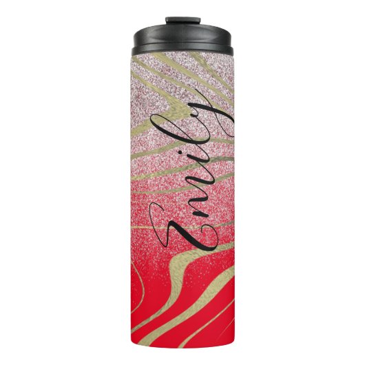 Zebra Imitats Gold Thermosbecher (Vorderseite)