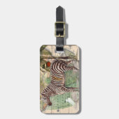 Zebra in Afrika Gepäckanhänger (Vorderseite vertikal)