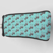 Zebra in Aquamarinem Blau Golf Headcover (Vorderseite)