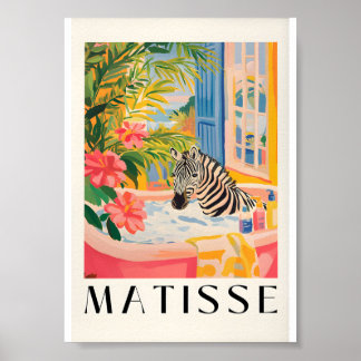 Zebra In Badewanne Lustiger Poster, Badezimmer Wan Poster