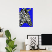 Zebra in blau - Poster (Heimbüro)