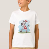 Zebra in Christmas costume and soccer ball T-Shirt (Vorderseite)