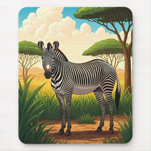 Zebra in der afrikanischen Savanne Mousepad (Vorne)