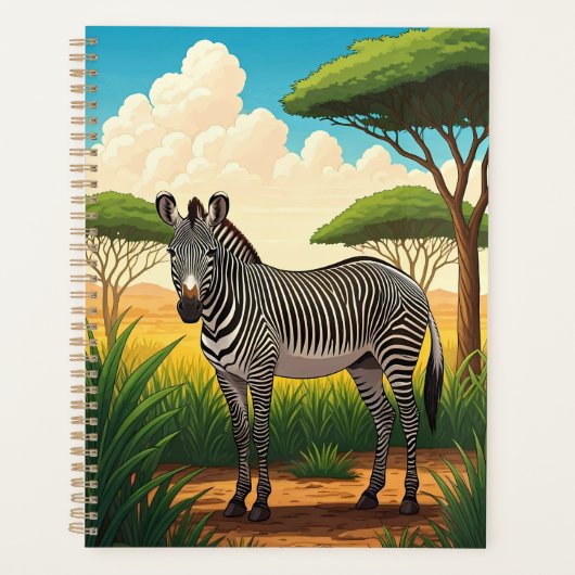 Zebra in der afrikanischen Savanne Planer (Vorderseite)