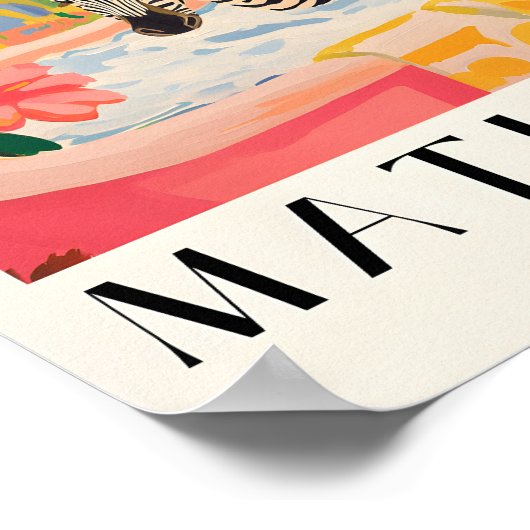 Zebra in der Badewanne Witziges Poster, Badezimmer Poster (Ecke)