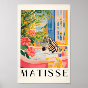 Zebra in der Badewanne Witziges Poster, Badezimmer Poster
