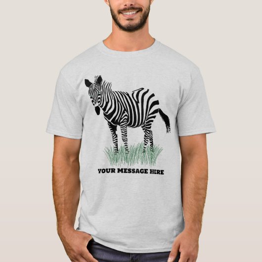 Zebra in der grasrealistischen Illustration T-Shirt (Vorderseite)