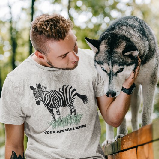 Zebra in der grasrealistischen Illustration T-Shirt