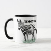 Zebra in der grasrealistischen Illustration Tasse (Links)