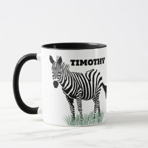 Zebra in der grasrealistischen Illustration Tasse