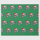 Zebra in der Weihnachtsmannmütze Geschenkpapier (Flach)