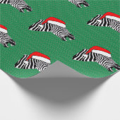 Zebra in der Weihnachtsmannmütze Geschenkpapier (Ecke)