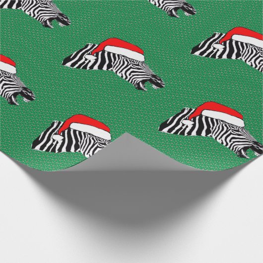 Zebra in der Weihnachtsmannmütze Geschenkpapier (Ecke)