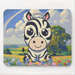 Zebra in einem Blume Patch! Mousepad